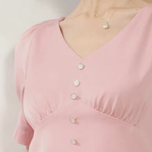 Load and play video in Gallery viewer, Juni short sleeve button front midi dress
