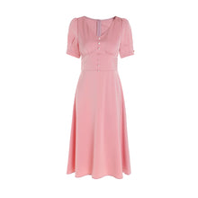 Load image into Gallery viewer, Juni short sleeve button front midi dress
