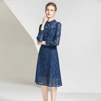 Esme lace overlay A-line dress